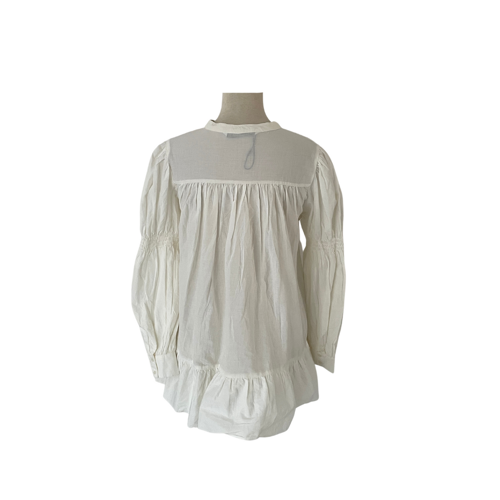ZARA White Embroidered Peasant Blouse | Like New |