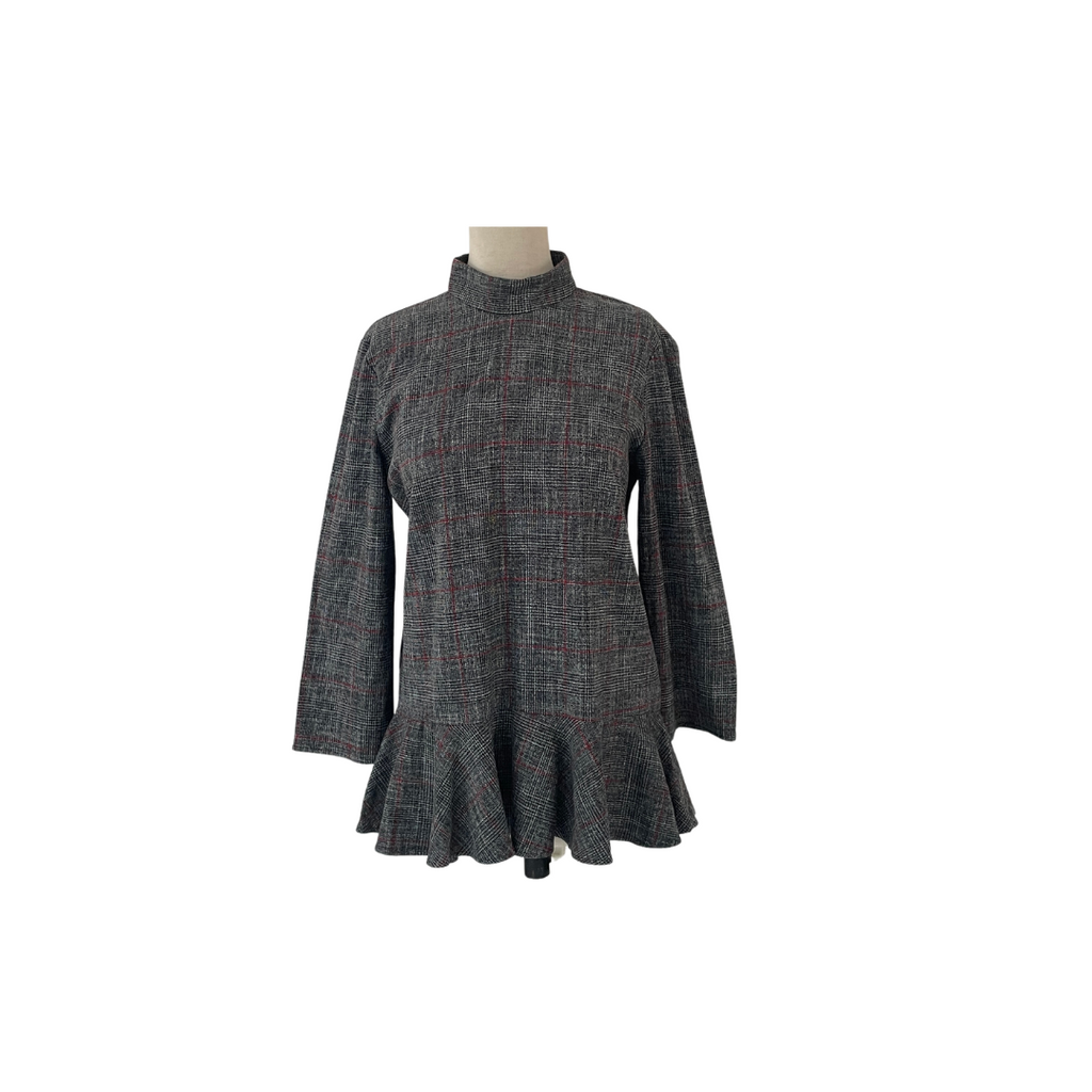 ZARA Black and Red Checked Tunic | Gently Used |