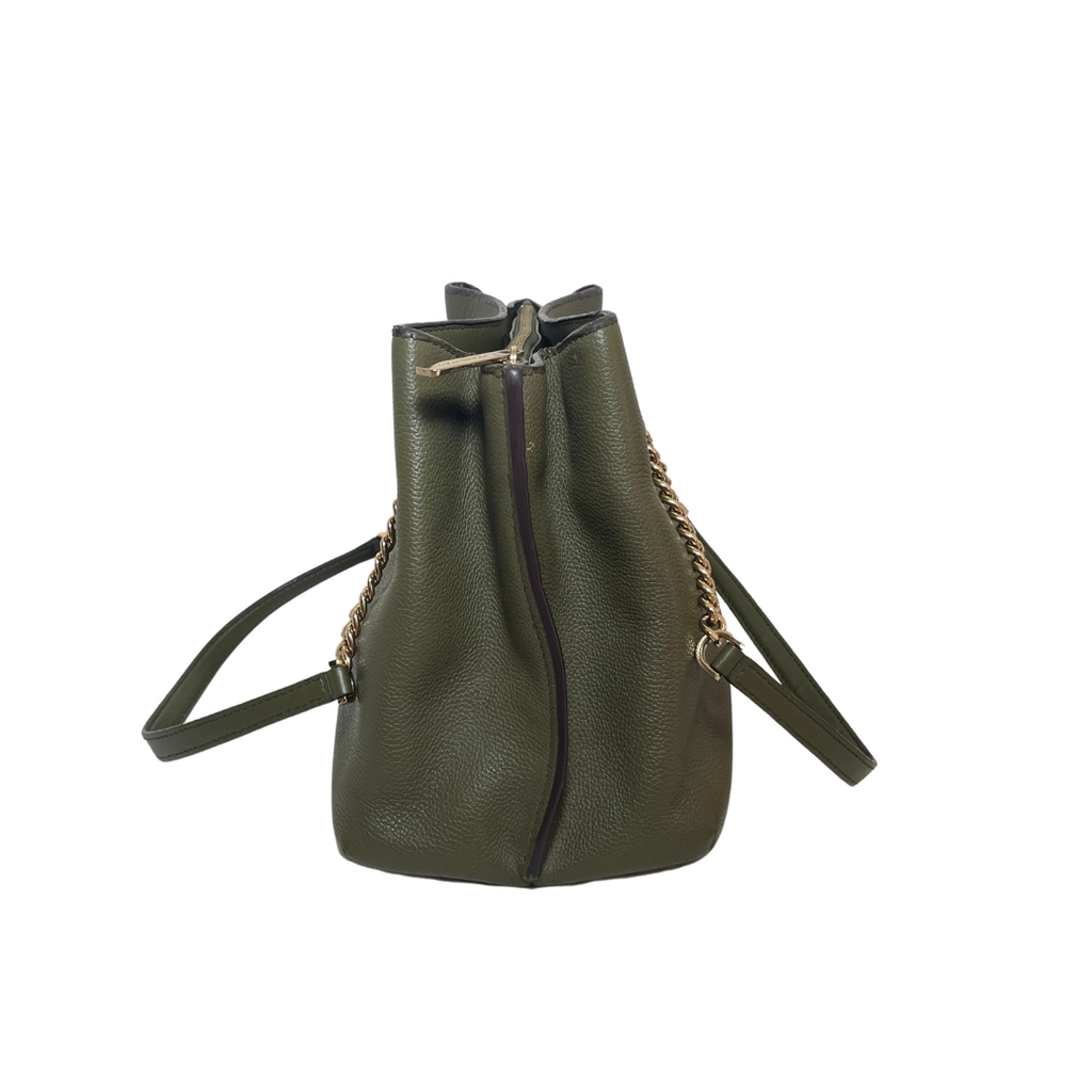Michael Kors Army Green Leather Shoulder Bag | Pre Loved |