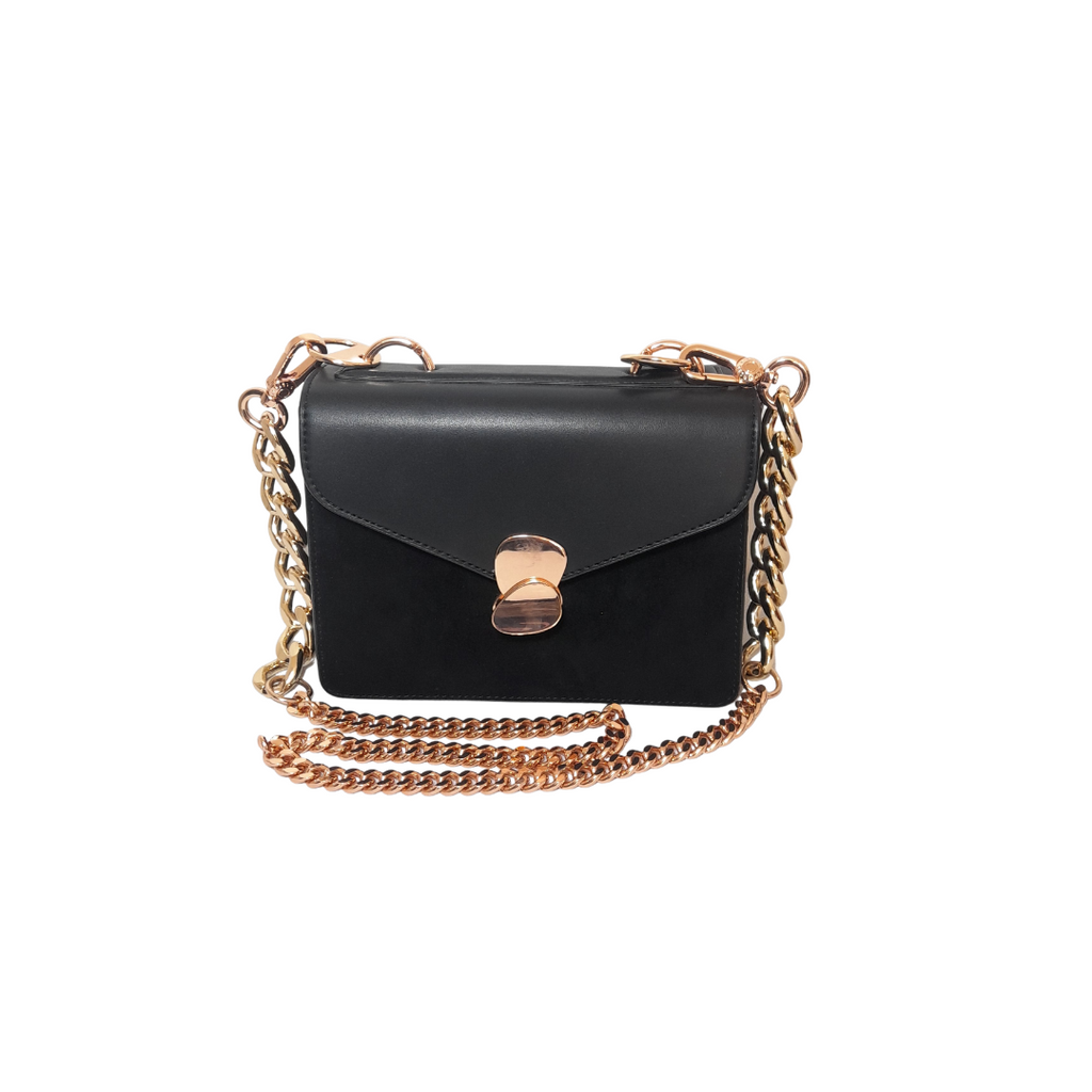 Charles & Keith Black Convertible Chain Strap Bag | Pre Loved |