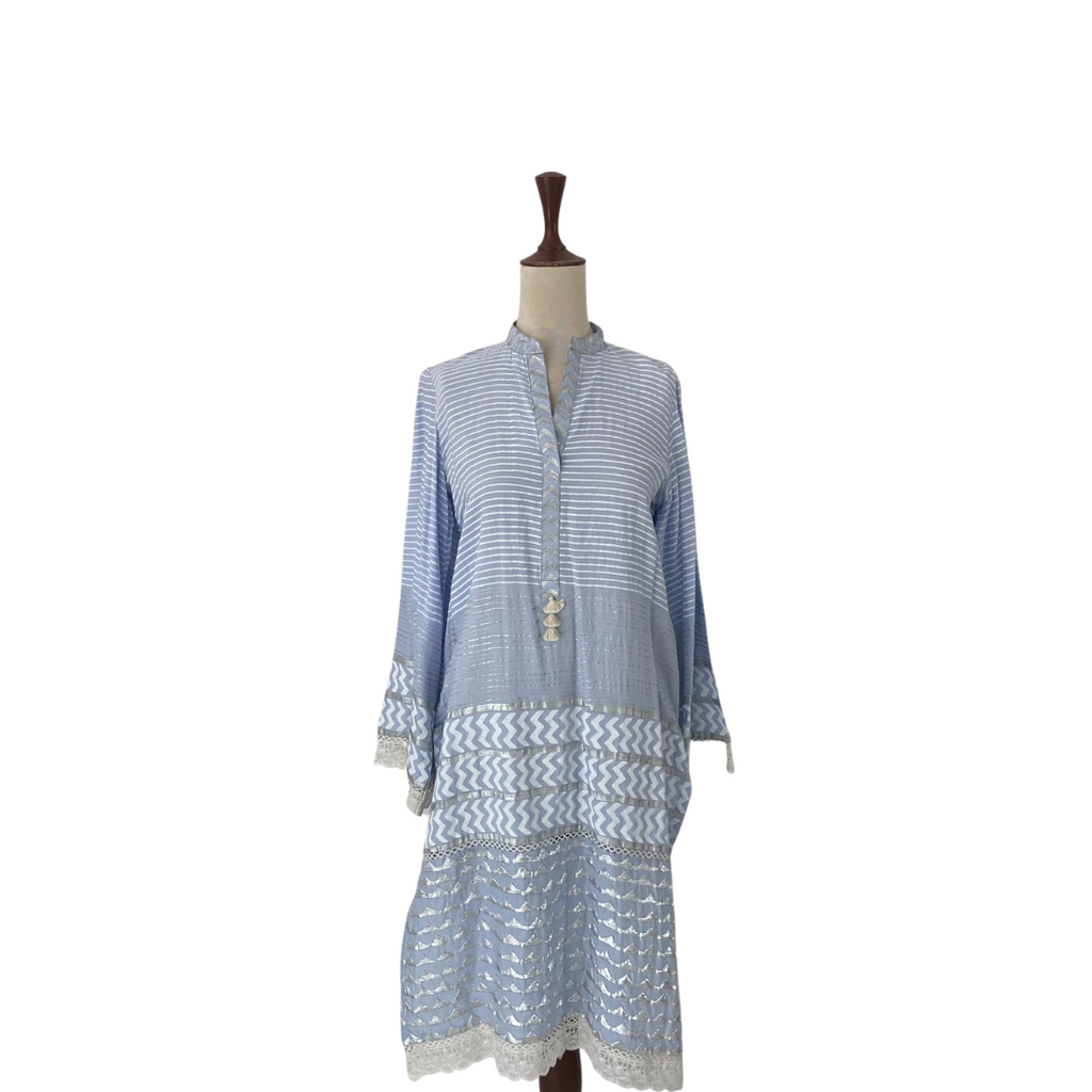 Blocked Blue and Silver Kurta | Gently Used |