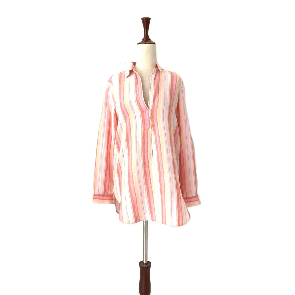 GAP Pink Striped Linen Tunic | Gently Used |