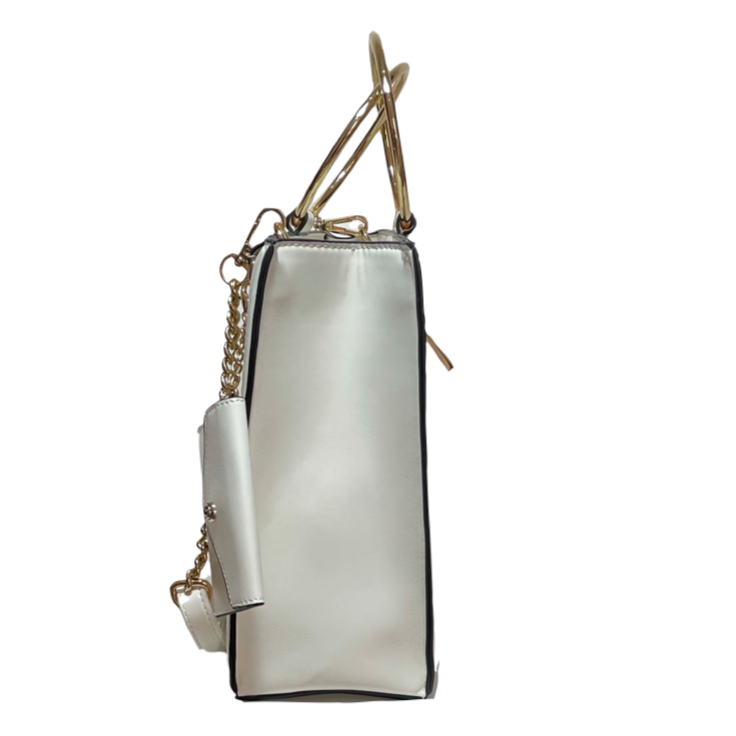ALDO White & Gold Tote Bag | Gently Used |