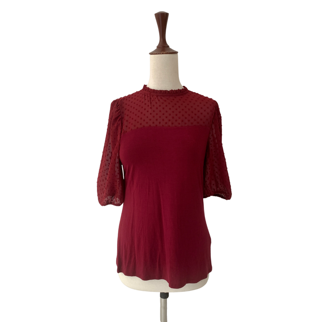 Suzy Shier Maroon Blouse  | Brand New |