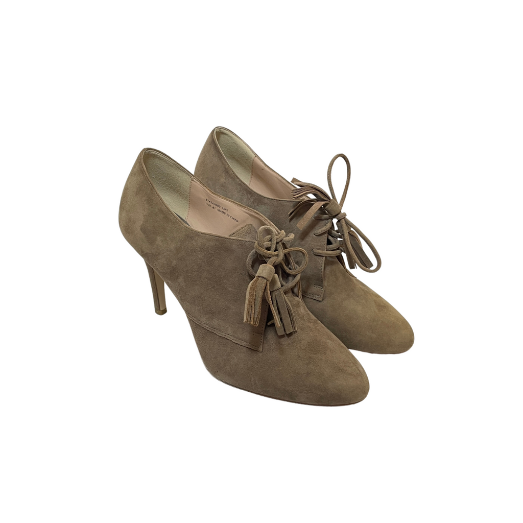 Jasper Conran Khaki Suede Lace-up Heels | Gently Used |