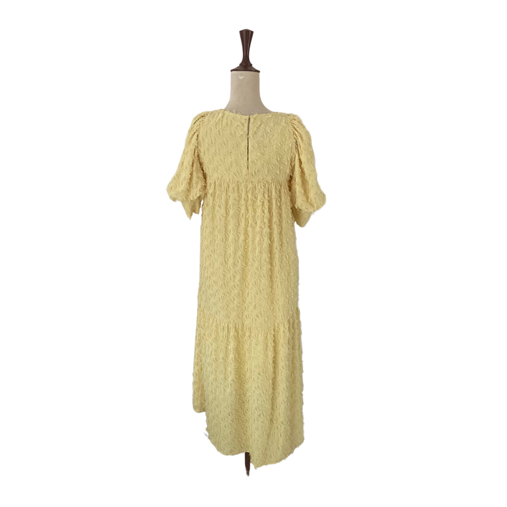ZARA Yellow Fringe Puffed Sleeves Dress | Gently Used |