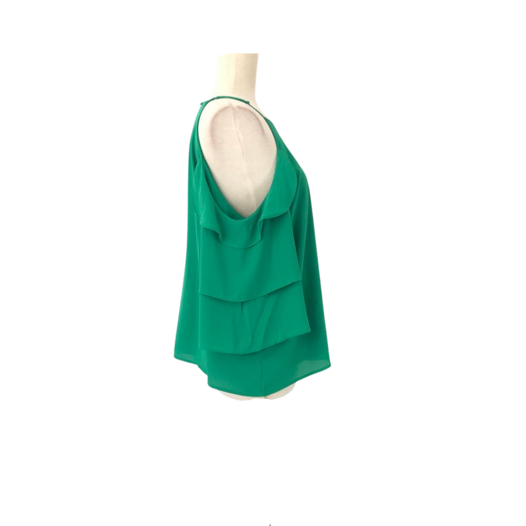 Skies Are Blue Cold-shoulder Green Blouse | Gently Used |