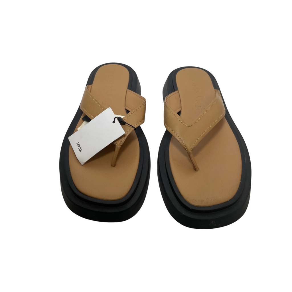 Mango Tan 'Tati' Platform Sandals | Brand New |