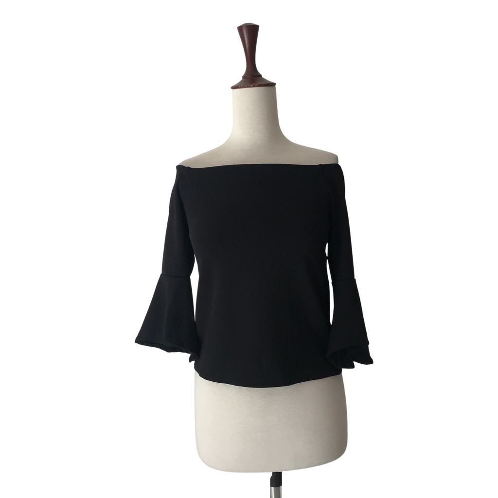 H&M Black Cropped Off-shoulder Blouse | Gently Used |