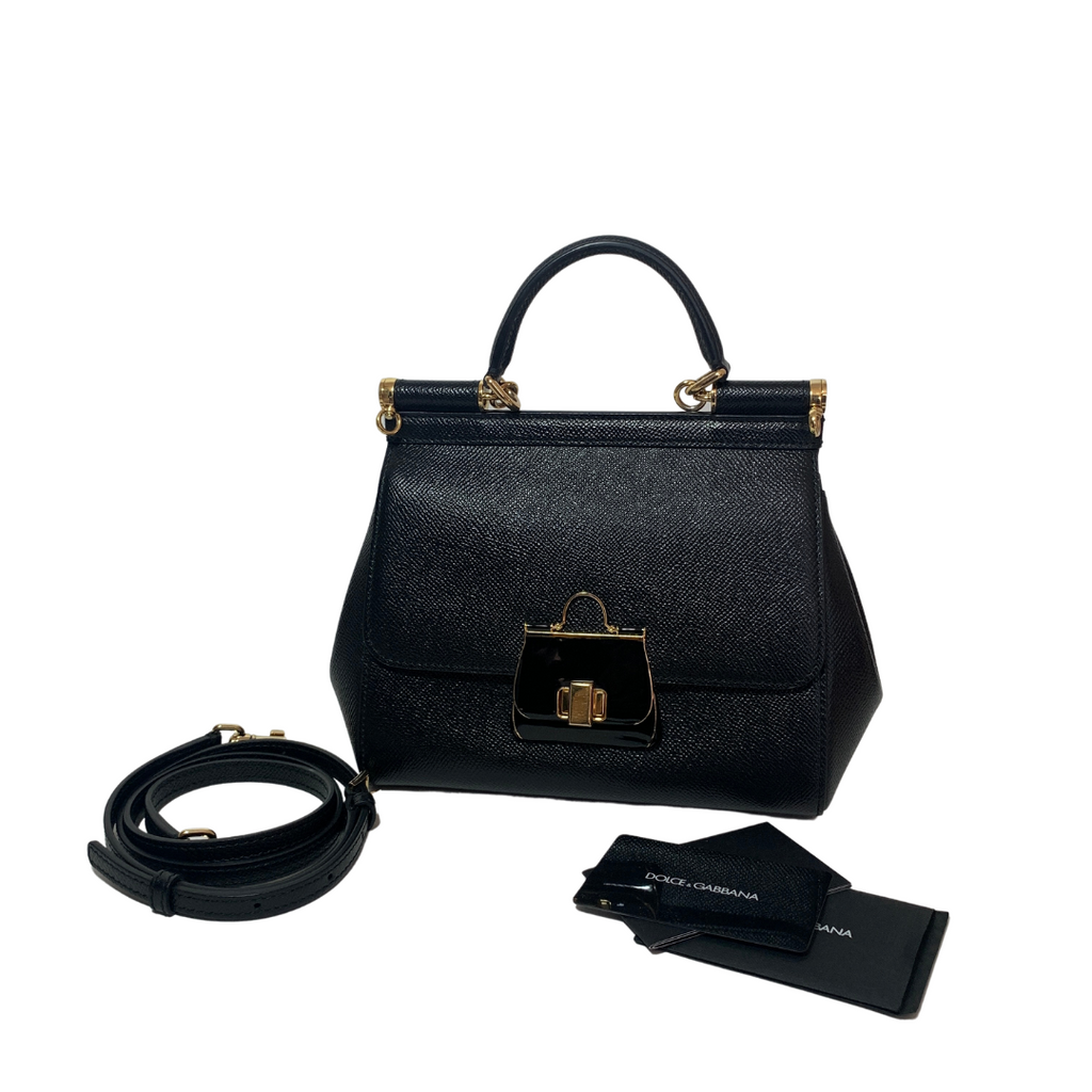 Dolce & Gabanna Black Leather 'Sicily' Bag | Gently Used |