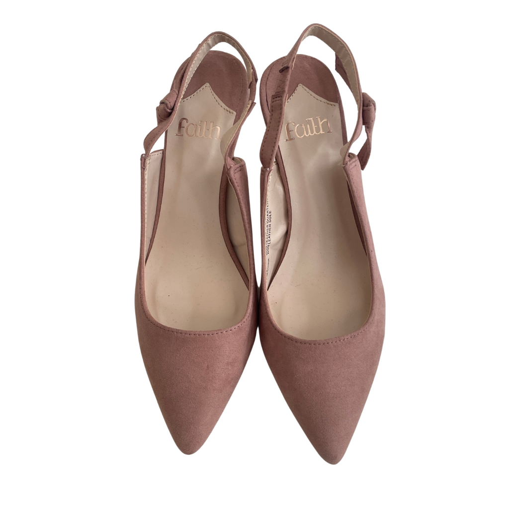 Faith Dusty Pink Pointed Sling-Back Heels | Like New |