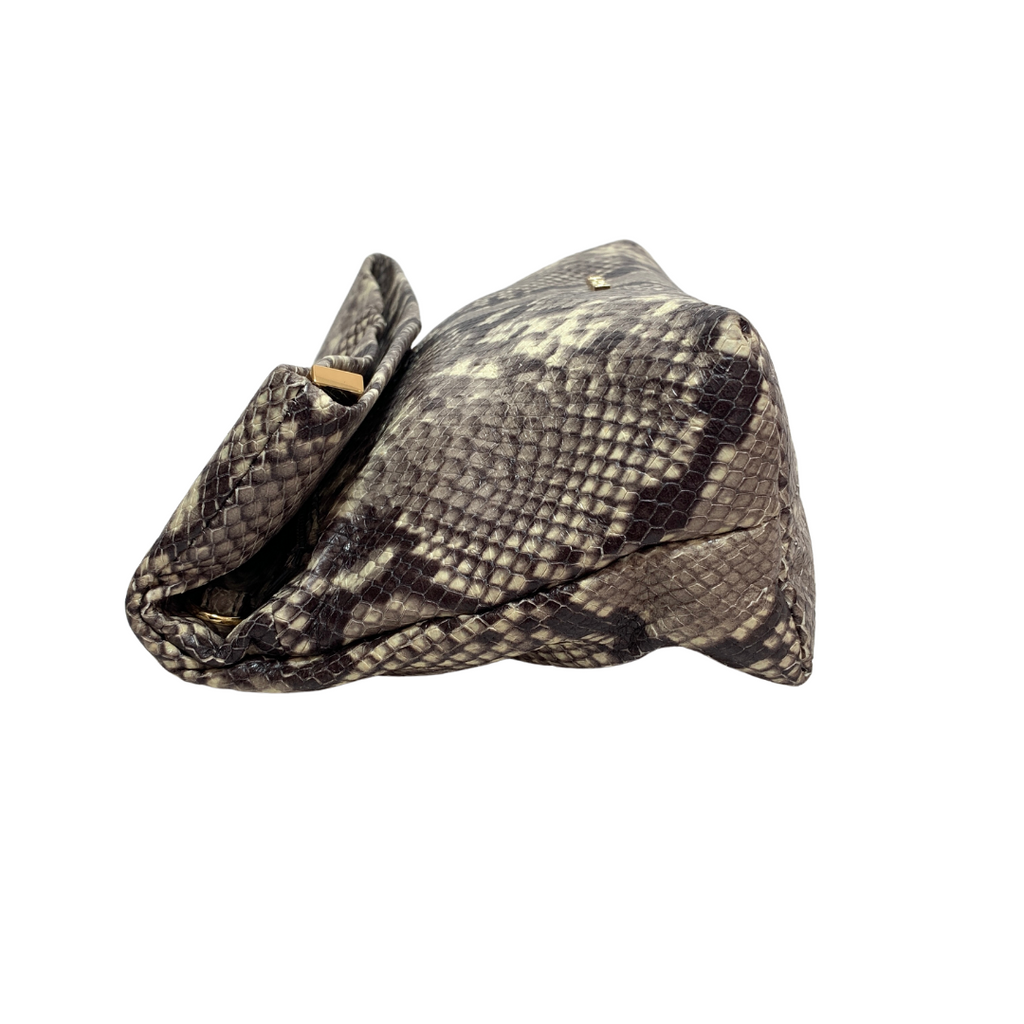 Michael Kors Grey Snakeskin Convertible Clutch Bag | Gently Used |