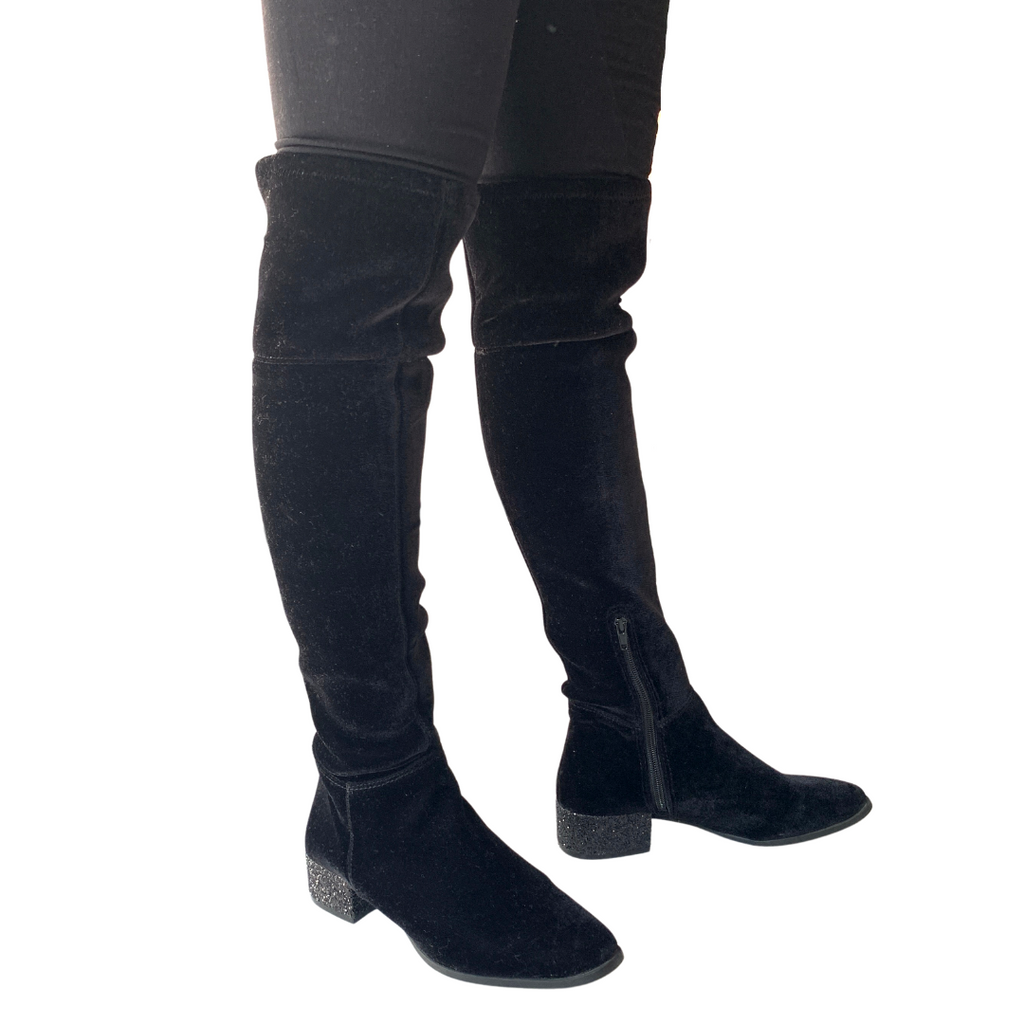Anne Klein Velvet Knee-high Boots | Gently Used  |