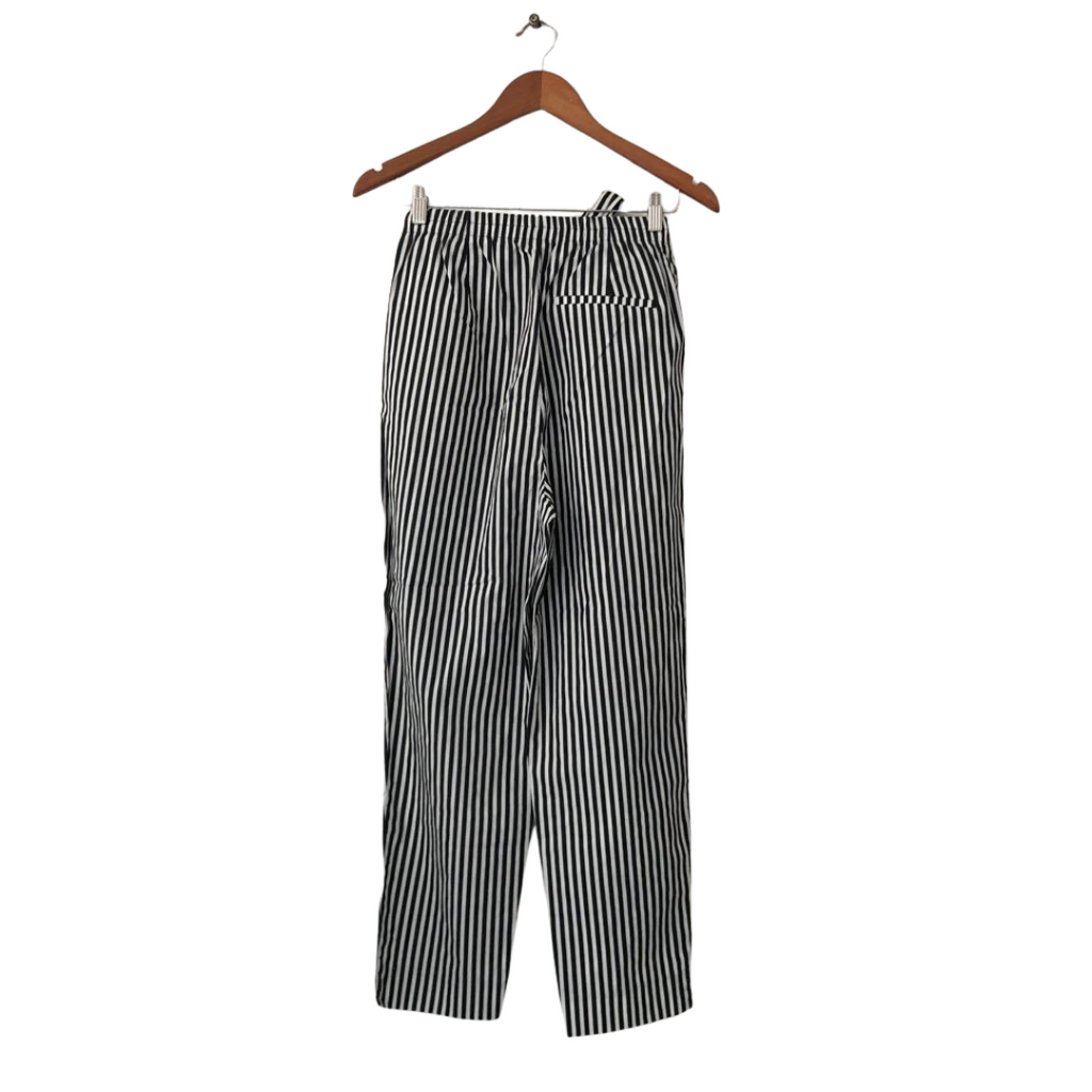 ZARA Black and White Striped High-waisted Pants | Pre Loved |