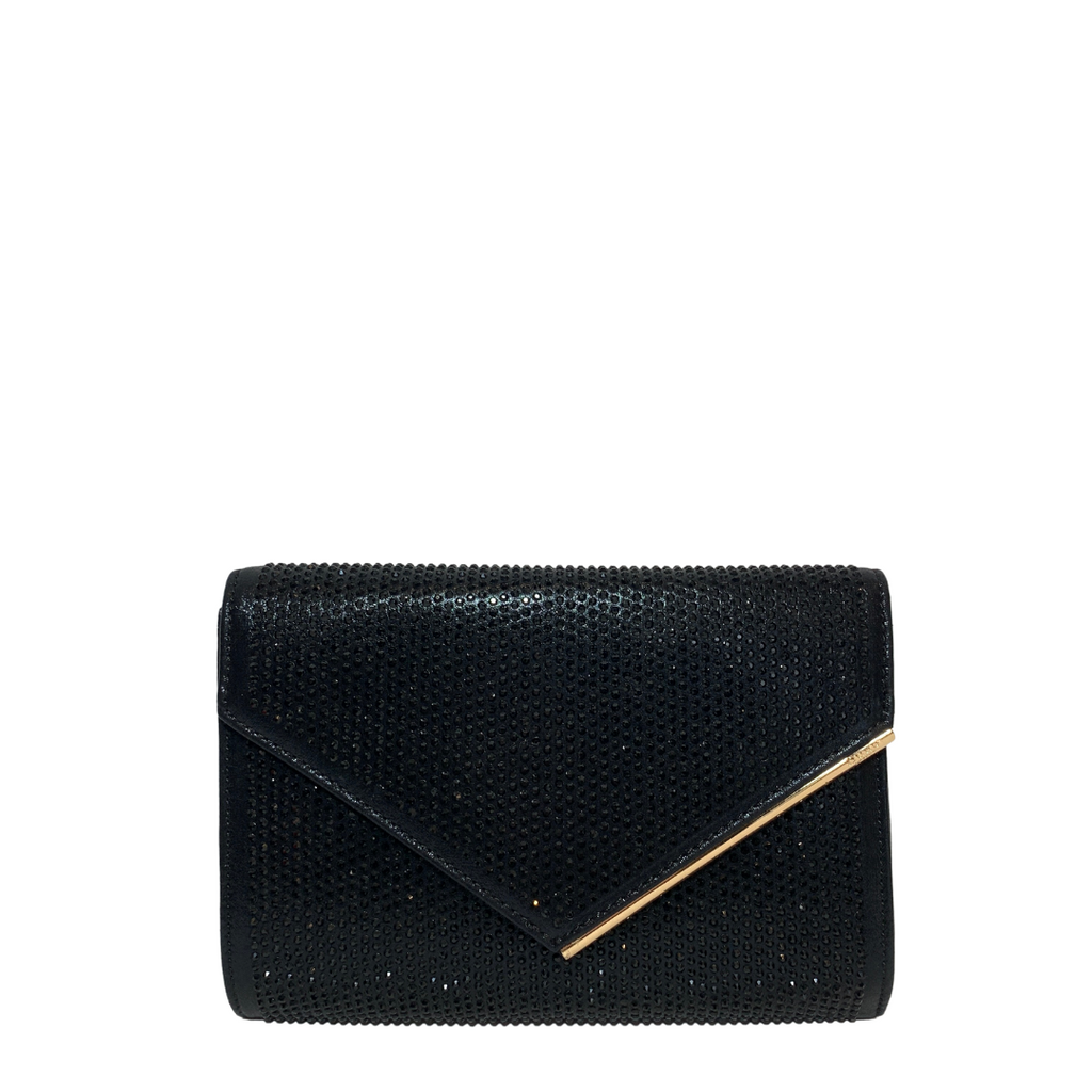 Dune Black Rhinestone Envelope Clutch | Gently Used |