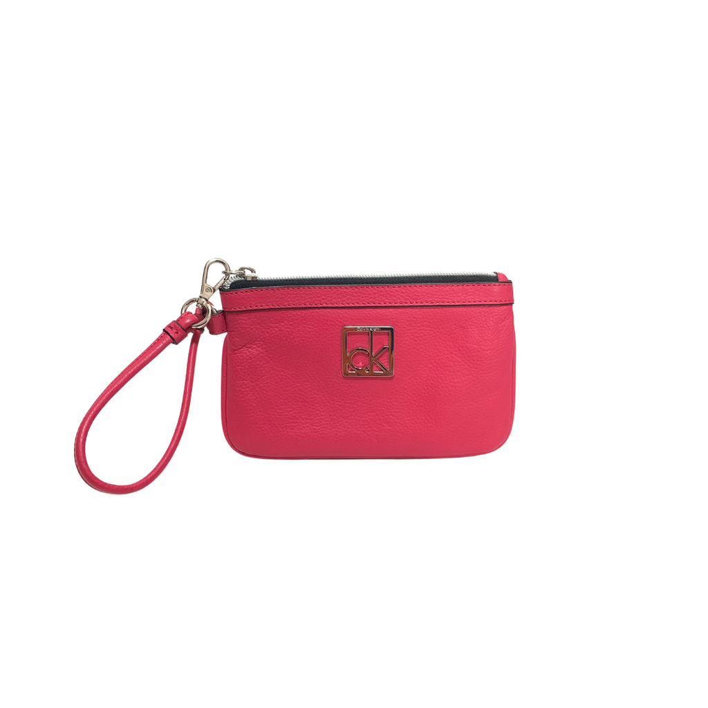 Calvin Klein Pink Leather Wristlet | Gently Used |