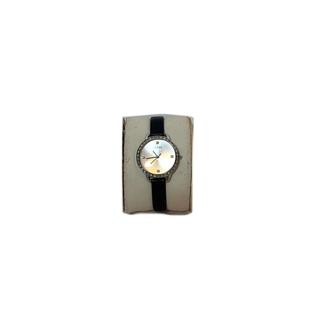 Guess Rhinestone Leather Wristwatch | Pre Loved |