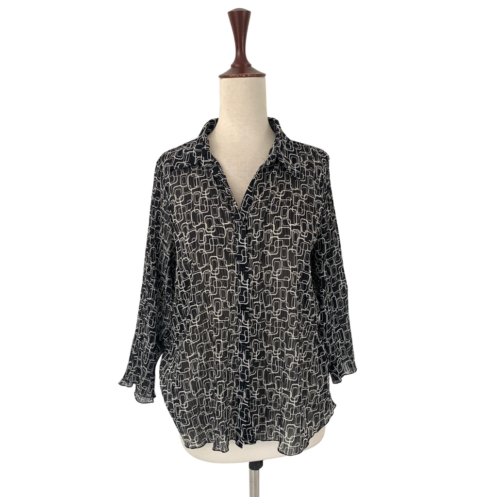 BHS Black & White Printed Shirt | Gently Used |