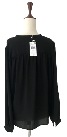 Mango Black Pearl Buttons Sheer Blouse | Brand New |