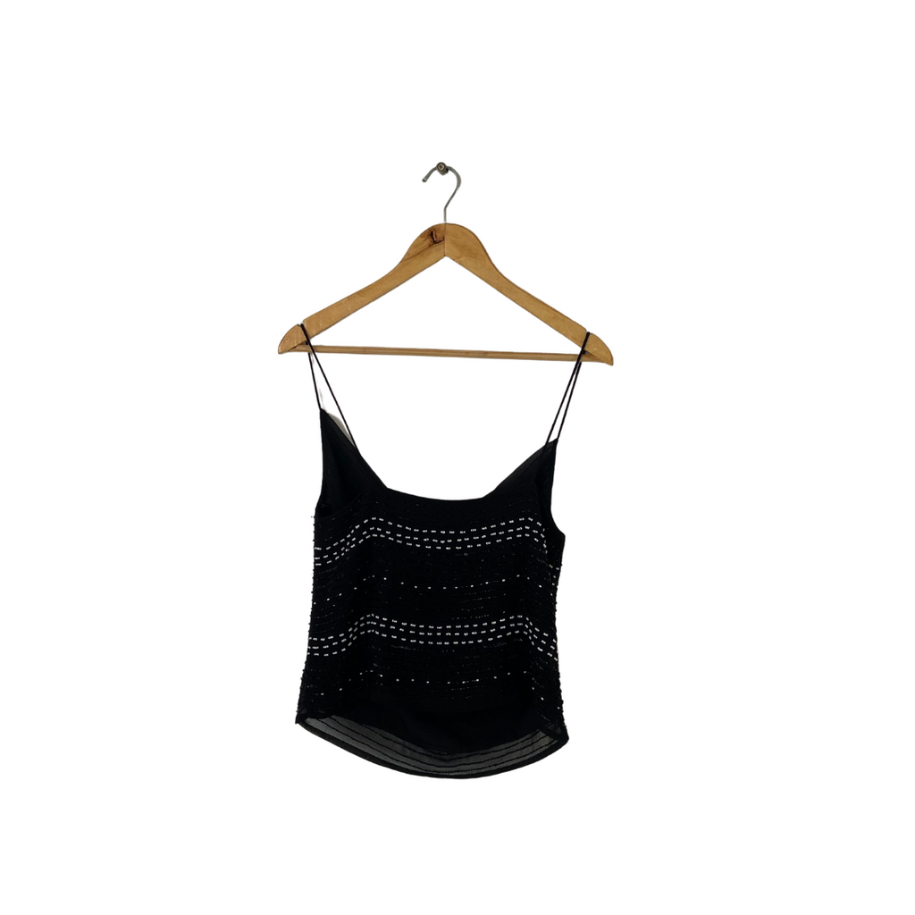 Mango Black Beaded Sleeveless Top | Gently Used |
