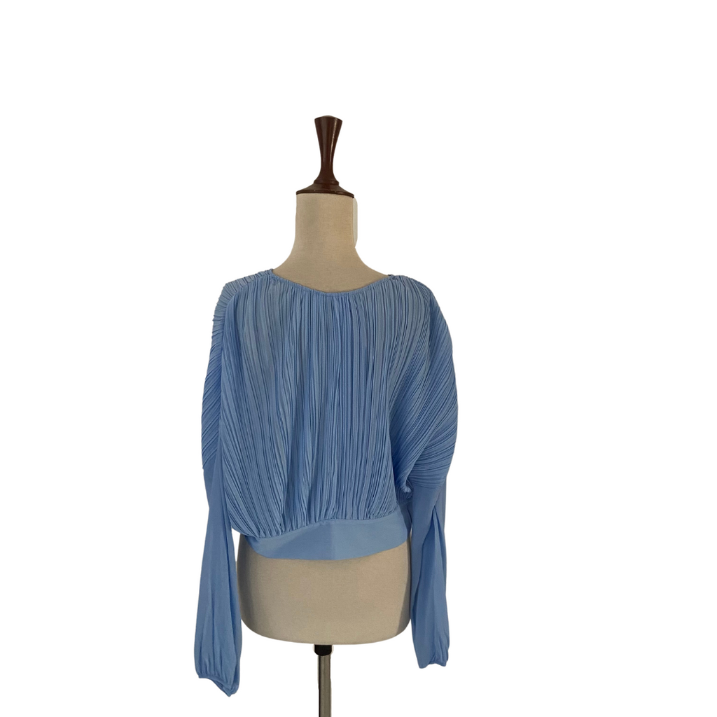 H&M Blue Pleated Wrap Top | Gently Used |