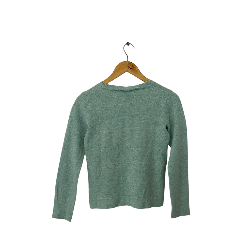 J. Crew Light Green Knit Cotton & Wool Cropped Sweater | Pre Loved |