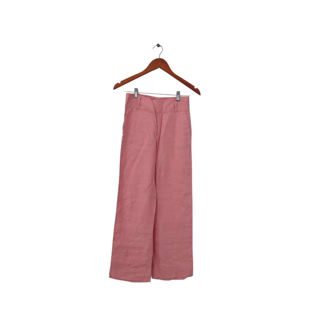 ZARA Pink Linen Straight Leg Pants | Gently Used |