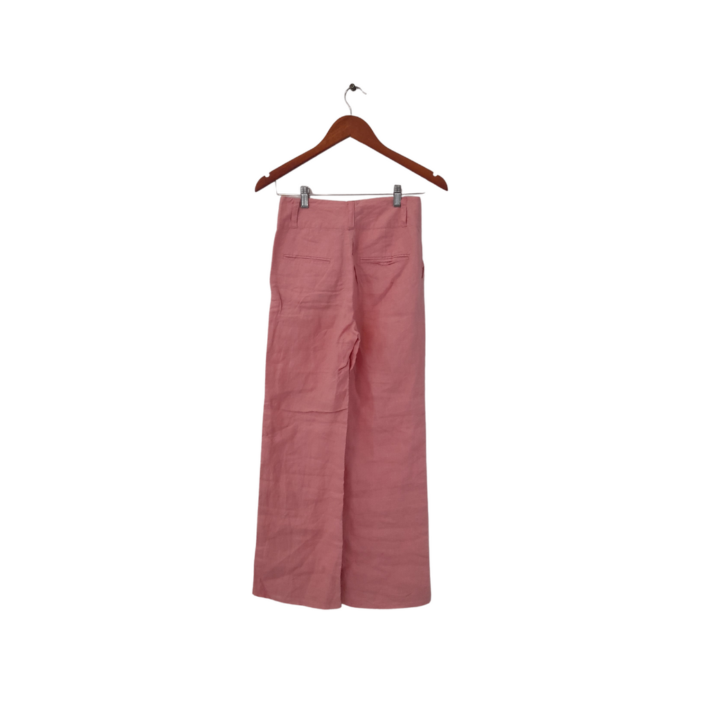 ZARA Pink Linen Straight Leg Pants | Gently Used |