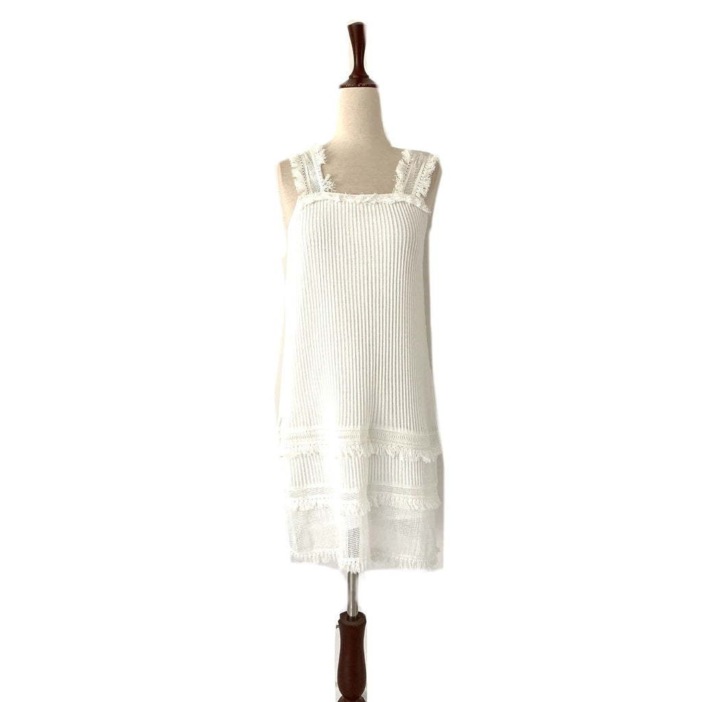Mango White Ribbed Sleeveless Dress | Brand New |