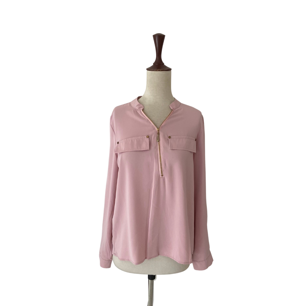 Mantra Light Pink Front-zip Top | Brand New |