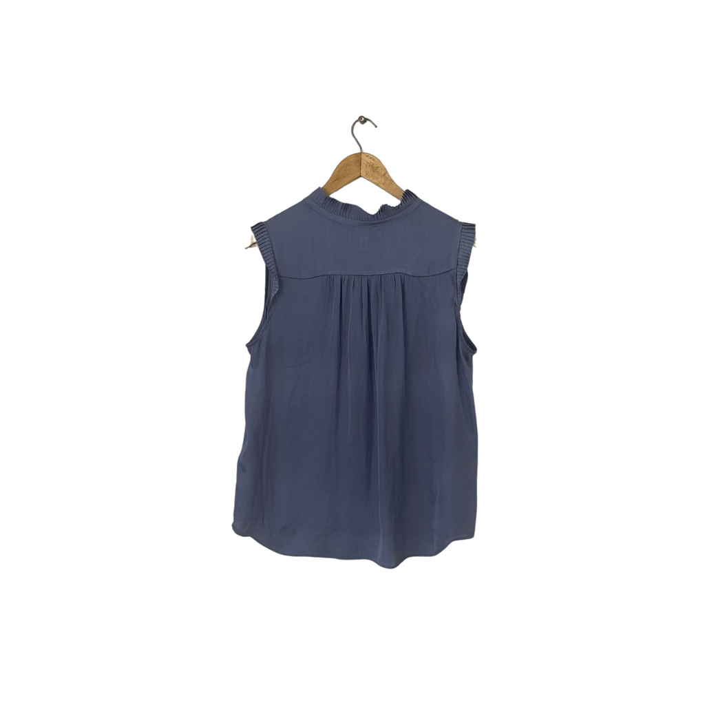 Banana Republic Blue Sleeveless Pleated Top | Gently Used |