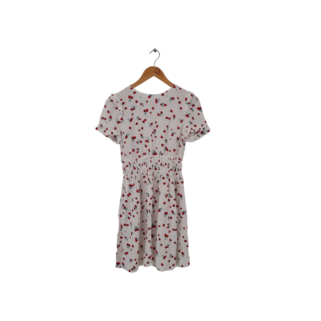 Marks & Spencer White Strawberry Printed Dress (11 -12 Years) | Brand New |