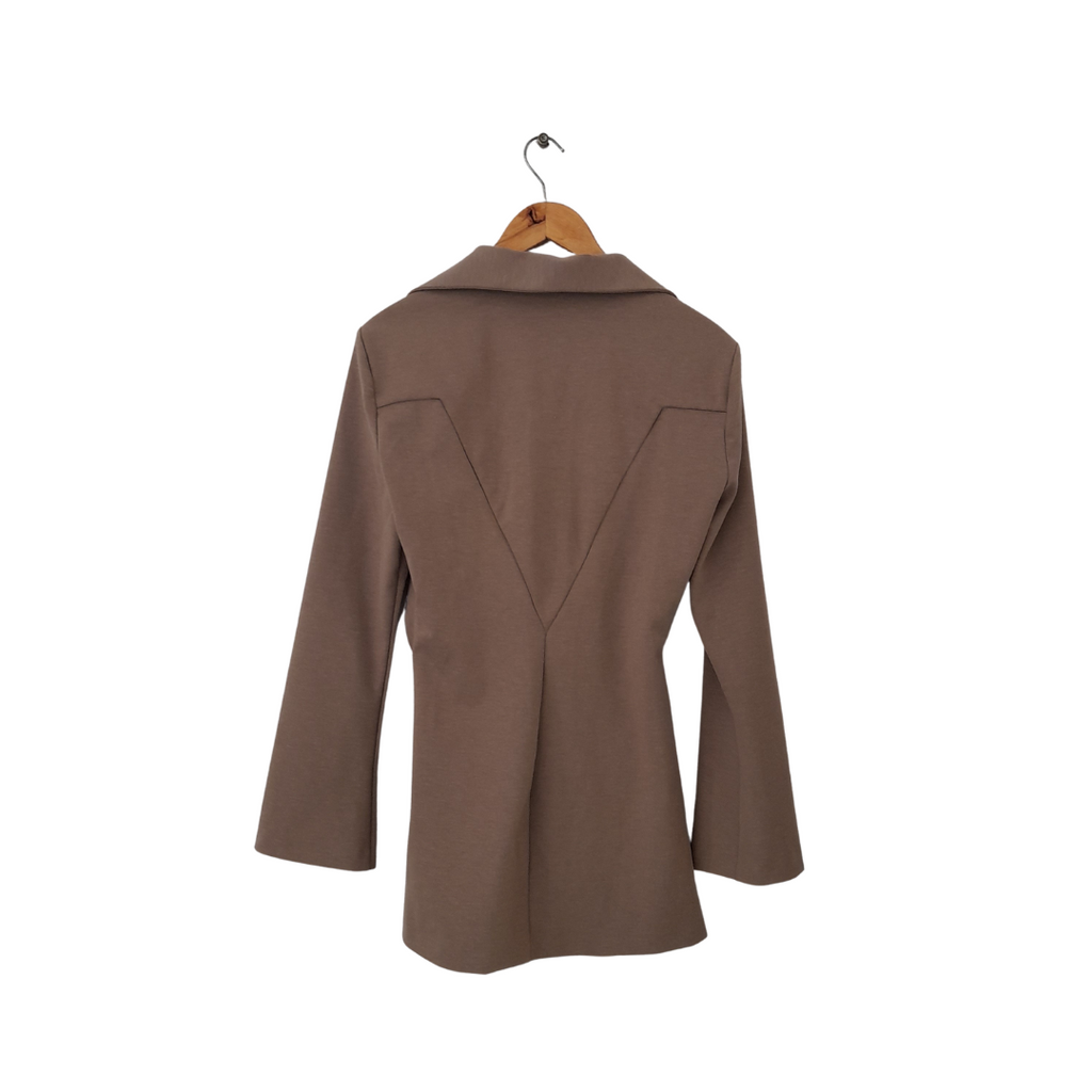 ZARA Light Brown-grey Side Scrunch Detail Shirt | Gently Used |
