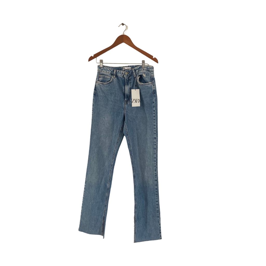 ZARA Light Denim High-rise Slim Flare Jeans | Brand New |