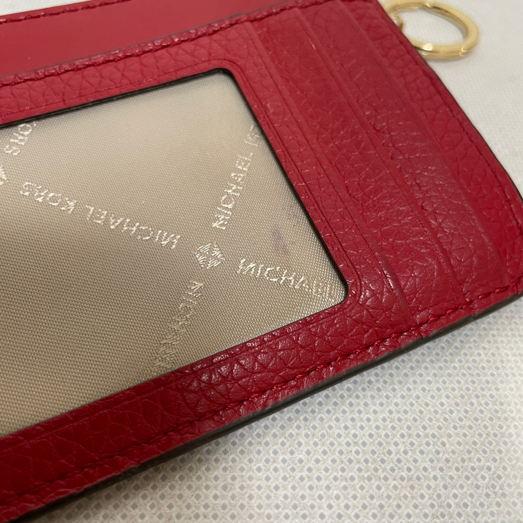 Michael Kors Red Leather Slim Card Wallet | Gently Used |