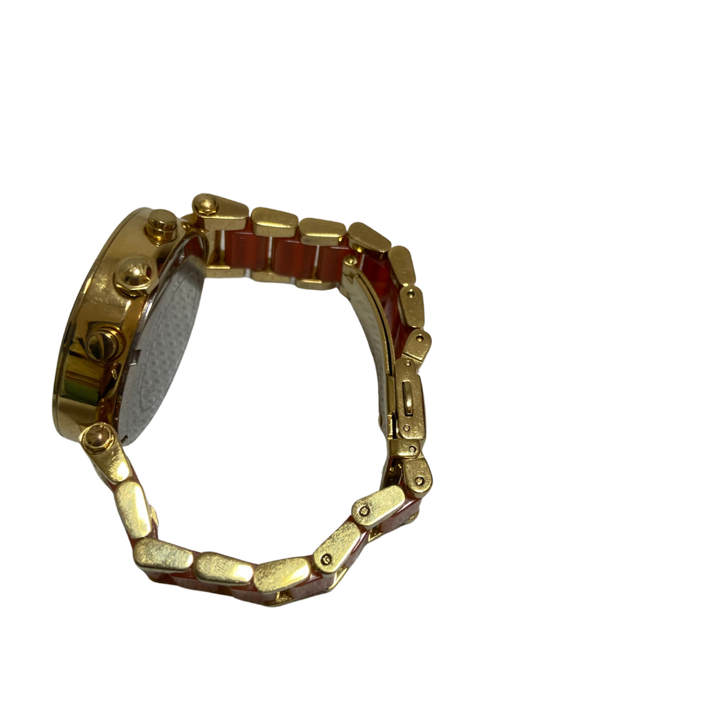 MIchael Kors MK6139 Gold & Coral Rhinestone Watch | Gently Used |