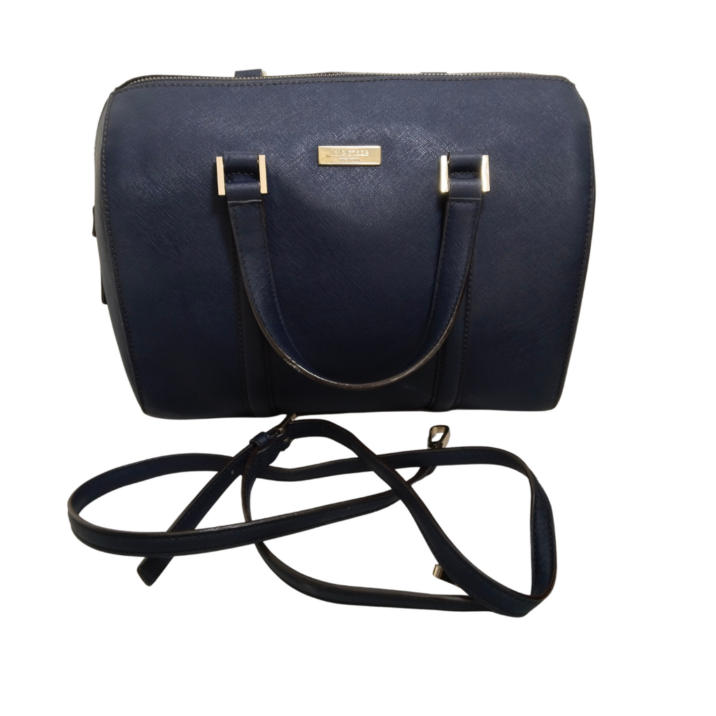 Kate Spade Navy Leather Dome Convertible Tote | Pre Loved |