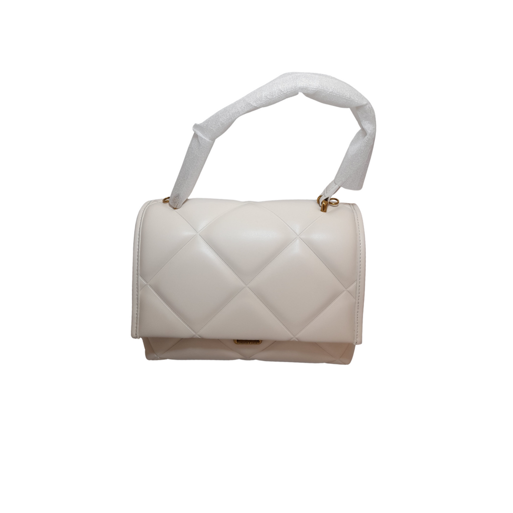 Charles & Keith Cream Quilted Satchel | Like New |