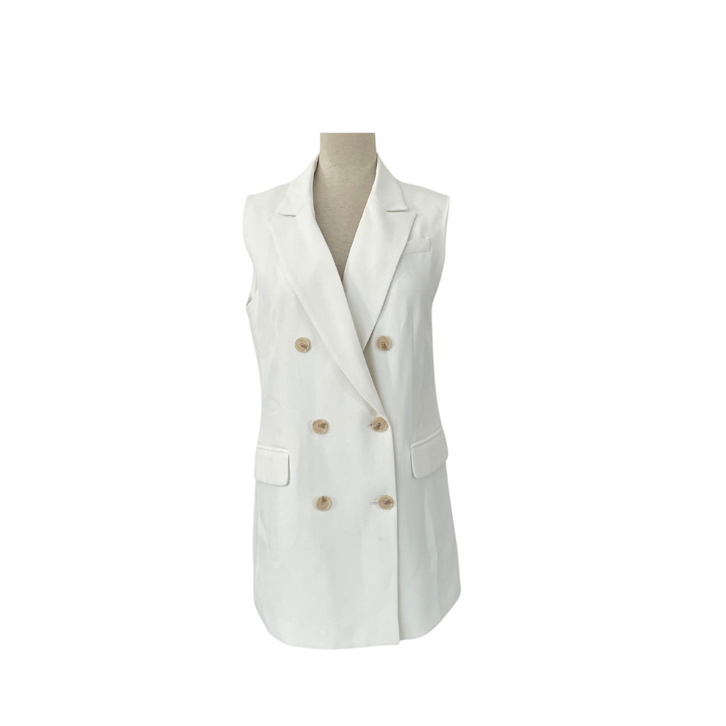 H&M White Sleeveless Blazer | Gently Used |