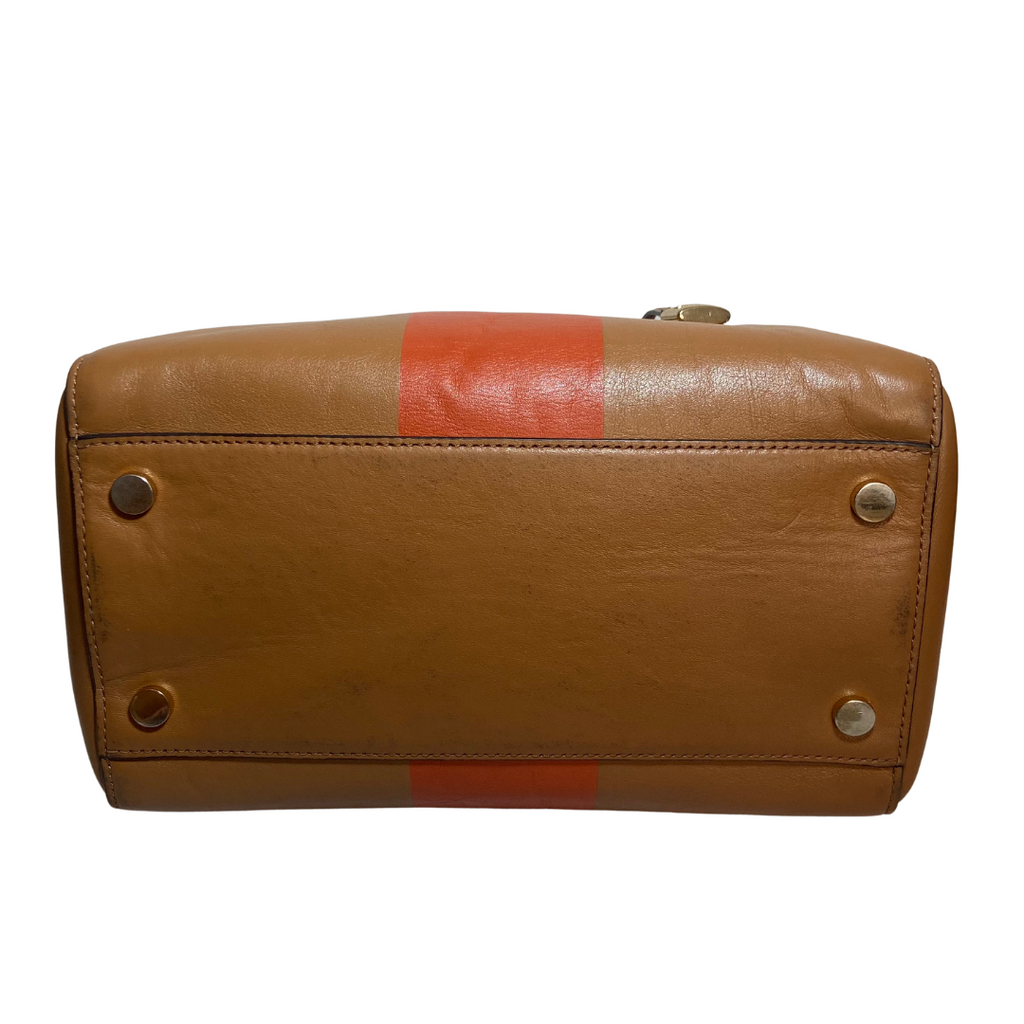 Michael Kors Tan and Orange 'Mercer' Dome Satchel | Pre Loved |