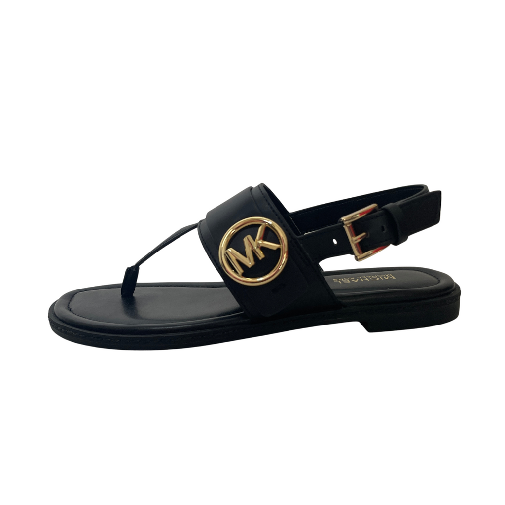 Michael Kors Black Leatherette Thong Sandals | Brand New |
