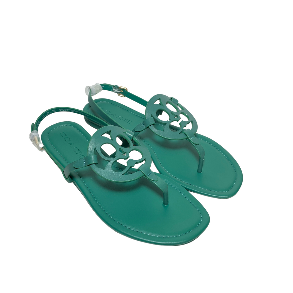 Coach Green Leather 'Jaci' Sandals | Brand New |