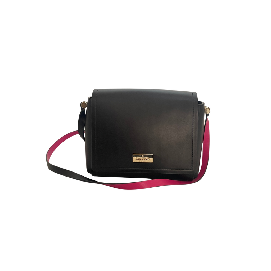 Kate Spade Black and Pink Leather Crossbody Bag | Gently Used |