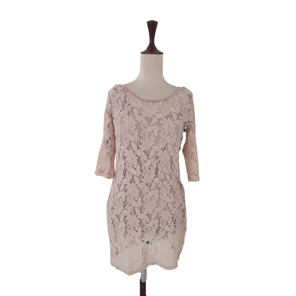 Warehouse Light Pink Lace Dress | Gently Used |