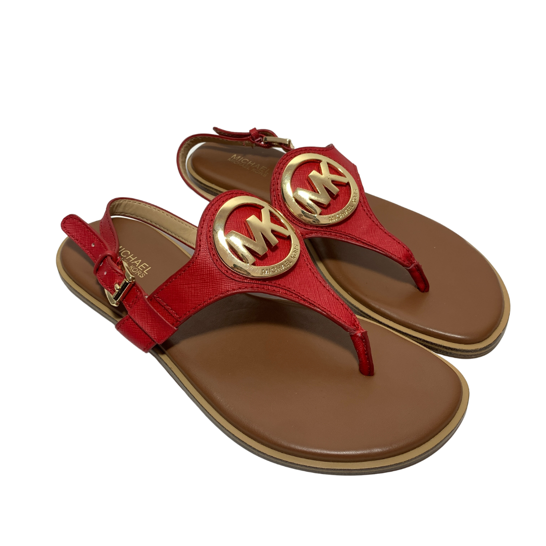 Michael Kors Red Leather Thong Sandals | Pre Loved | | Secret Stash