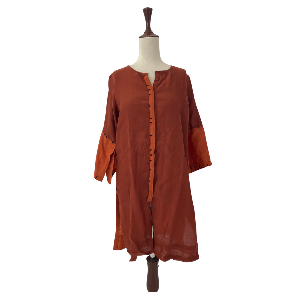 Miraka By Misha Lakhani 'Ziggi' Rust Kurti | Brand New |