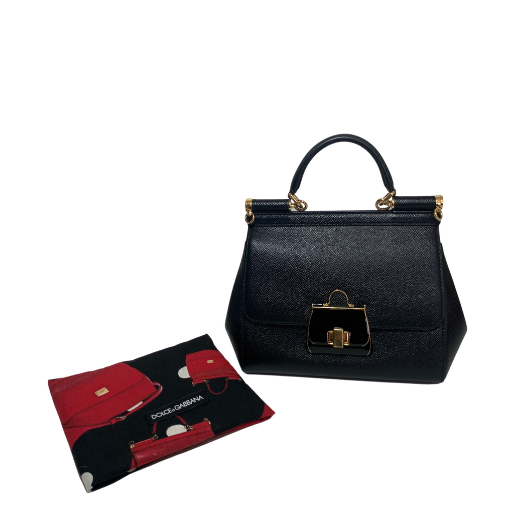 Dolce & Gabanna Black Leather 'Sicily' Bag | Gently Used |