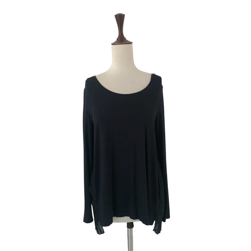 Club Monaco Navy Knit & Pleated Back Top | Gently Used |
