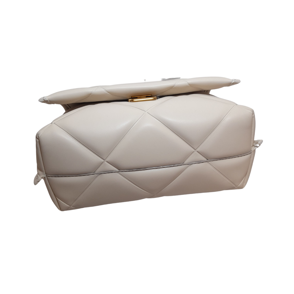 Charles & Keith Cream Quilted Satchel | Like New |