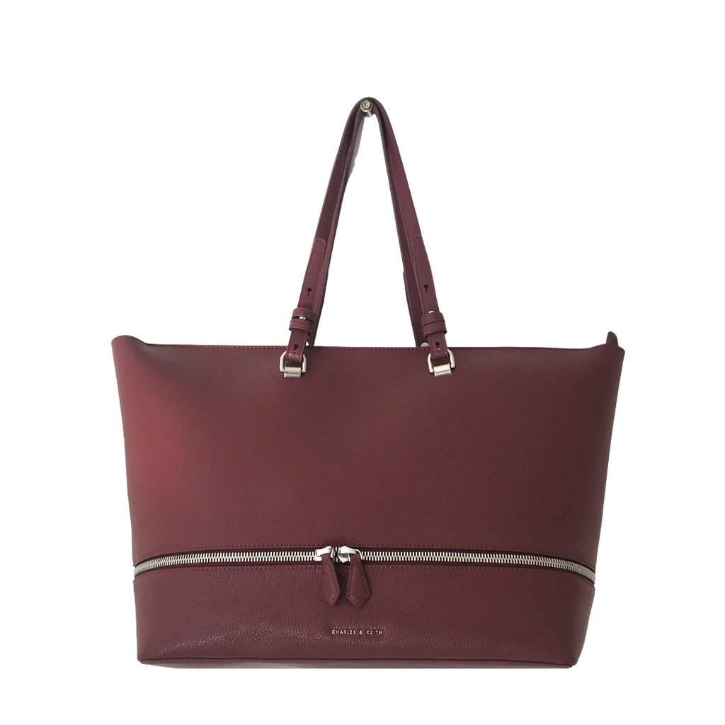 Charles & Keith Large Maroon Tote | Gently Used |